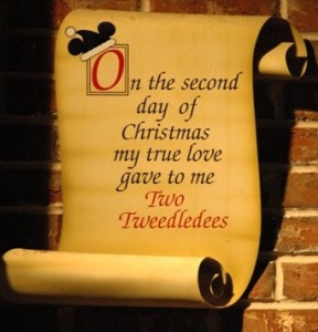 On the first Day of Christmas my true love gave to me: A Mickey in a yule tree On the first Day of Christmas my true love gave to me: A Mickey in a yule tree