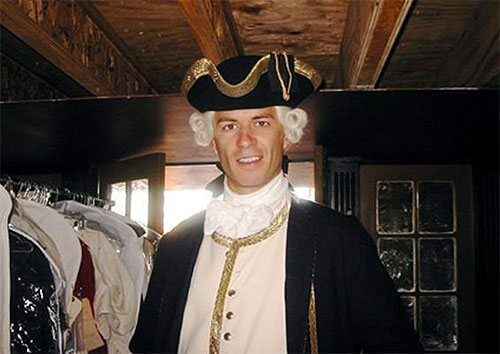 Greg Ellis visits the on-set costume department for Disney's "Pirates of the Caribbean: On Stranger Trides." Copyright Disney Enterprises, Inc. All rights reserved